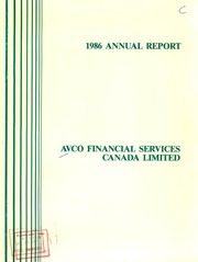 Avco Financial Services Canada Ltd 1986 cover