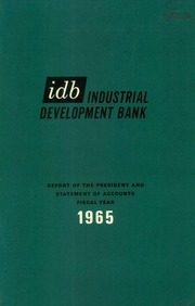 Industrial Development Bank 1965 cover
