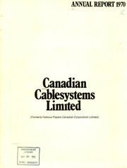 Canadian Cablesystems Limited 1970 cover