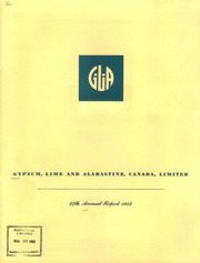 Gypsum, Lime and Alabastine, Canada, Limited 1953 cover