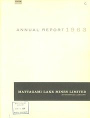 Mattagami Lake Mines Limited 1963 cover