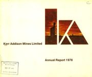 Kerr-Addison Mines Ltd 1978 cover