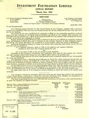 Investment Foundation Limited 1954 cover