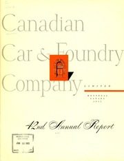 Canadian Car & Foundry Company, Limited 1951 cover