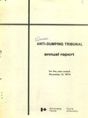 Canada Anti-Dumping Tribunal 1974 cover