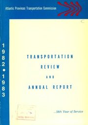 Atlantic Provinces Transportation Commission 1983 cover