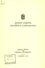 Export Credits Insurance Corporation 1952 cover