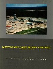 Mattagami Lake Mines Limited 1964 cover