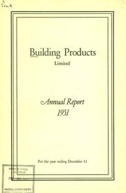 Building Products Limited 1951 cover