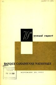 Banque Canadienne Nationale 1953 cover