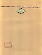 Crestbrook Forest Industries Ltd 1982 cover