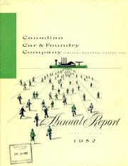 Canadian Car & Foundry Company, Limited 1952 cover