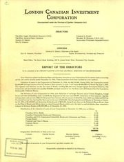 London Canadian Investment Corporation 1954 cover
