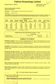 Fathom Oceanology Limited. Financials. 1985-3-31 1985 cover