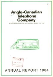 Anglo-Canadian Telephone Company 1984 cover