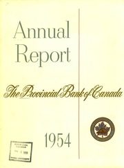 Provincial Bank of Canada 1954 cover