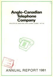 Anglo-Canadian Telephone Company 1981 cover