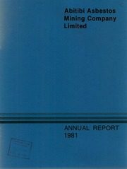 Abitibi Asbestos Mining Company Limited 1981 cover