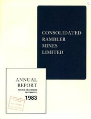 Consolidated Rambler Mines, Ltd 1983 cover