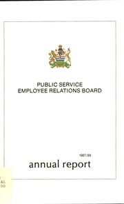 Alberta. Public Service Employee Relations Board 1988 cover