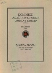 Dominion Oilcloth and Linoleum Company Limited 1952 cover