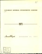 Canadian General Investments Ltd 1971 cover