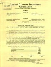 London Canadian Investment Corporation 1951 cover