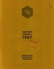 Association Coopérative Desjardins 1967 cover