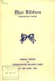 Blue Ribbon Corporation Limited 1956 cover