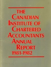Canadian Institute of Chartered Accountants 1982 cover