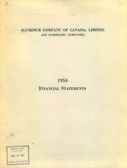 Aluminum Company of Canada, Limited 1954 cover
