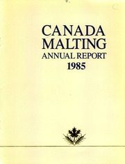 Canada Malting Co., Ltd 1985 cover