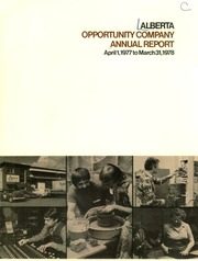 Alberta Opportunity Company 1978 cover