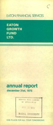 Eaton Growth Fund Limited 1975 cover