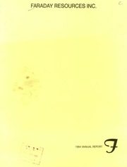Faraday Resources Inc 1984 cover