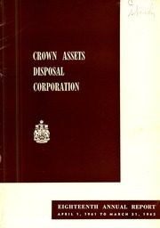 Crown Assets Disposal Corporation 1962 cover