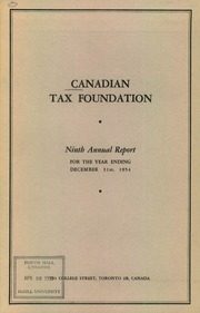Canadian Tax Foundation 1954 cover