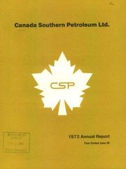 Canada Southern Petroleum Ltd 1972 cover