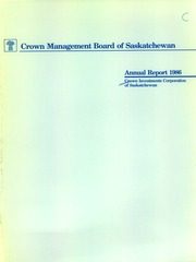 Crown Management Board of Saskatchewan 1986 cover