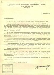 Foreign Power Securities Corporation 1954 cover