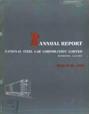 National Steel Car Corporation, Limited 1958 cover