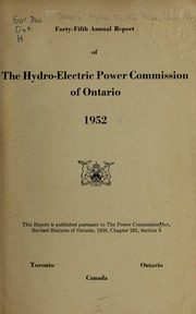 Ontario Hydro 1952 cover