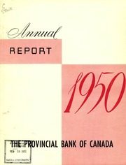 Provincial Bank of Canada 1950 cover
