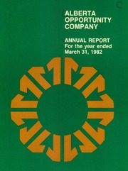 Alberta Opportunity Company 1982 cover