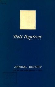 Holt, Renfrew & Company Limited 1951 cover