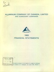 Aluminum Company of Canada, Limited 1962 cover