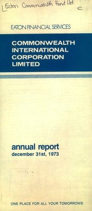 Eaton Bay Commonwealth Fund Limited 1973 cover