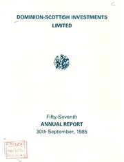Dominion-Scottish Investments Limited 1985 cover