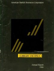 American Barrick Resources Corporation 1986 cover