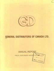 General Distributors of Canada Ltd 1980 cover